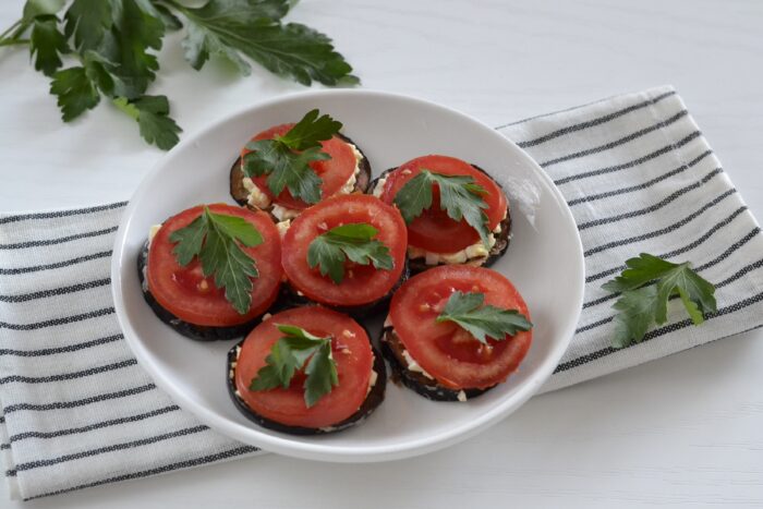 Eggplant Appetizer with Eggs and Garlic photo