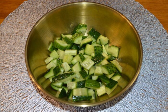 Add the fresh cucumbers