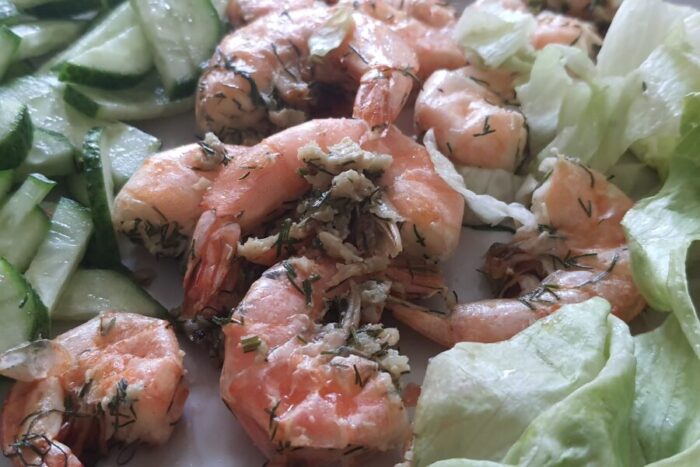 Las gambas aromáticas y jugosas están listas