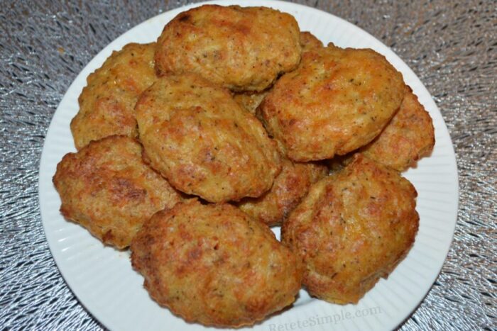 The chicken patties are ready