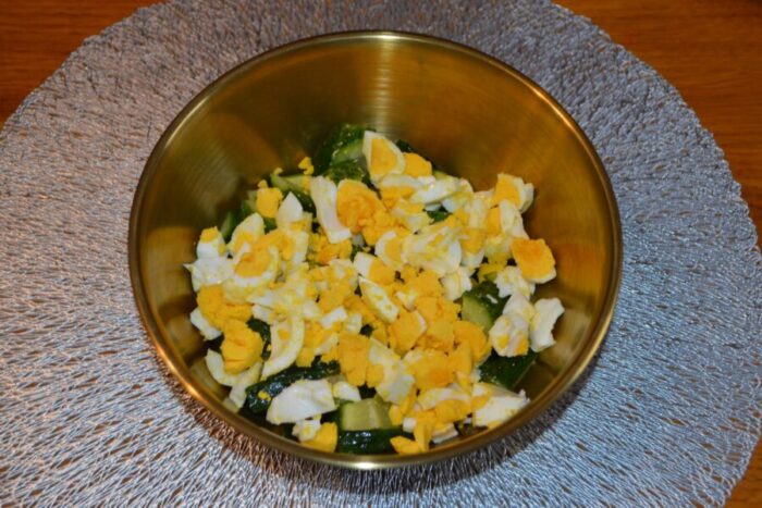 Add the hard-boiled eggs