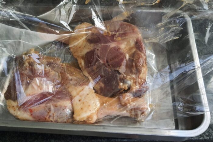 Take the duck legs out of the fridge