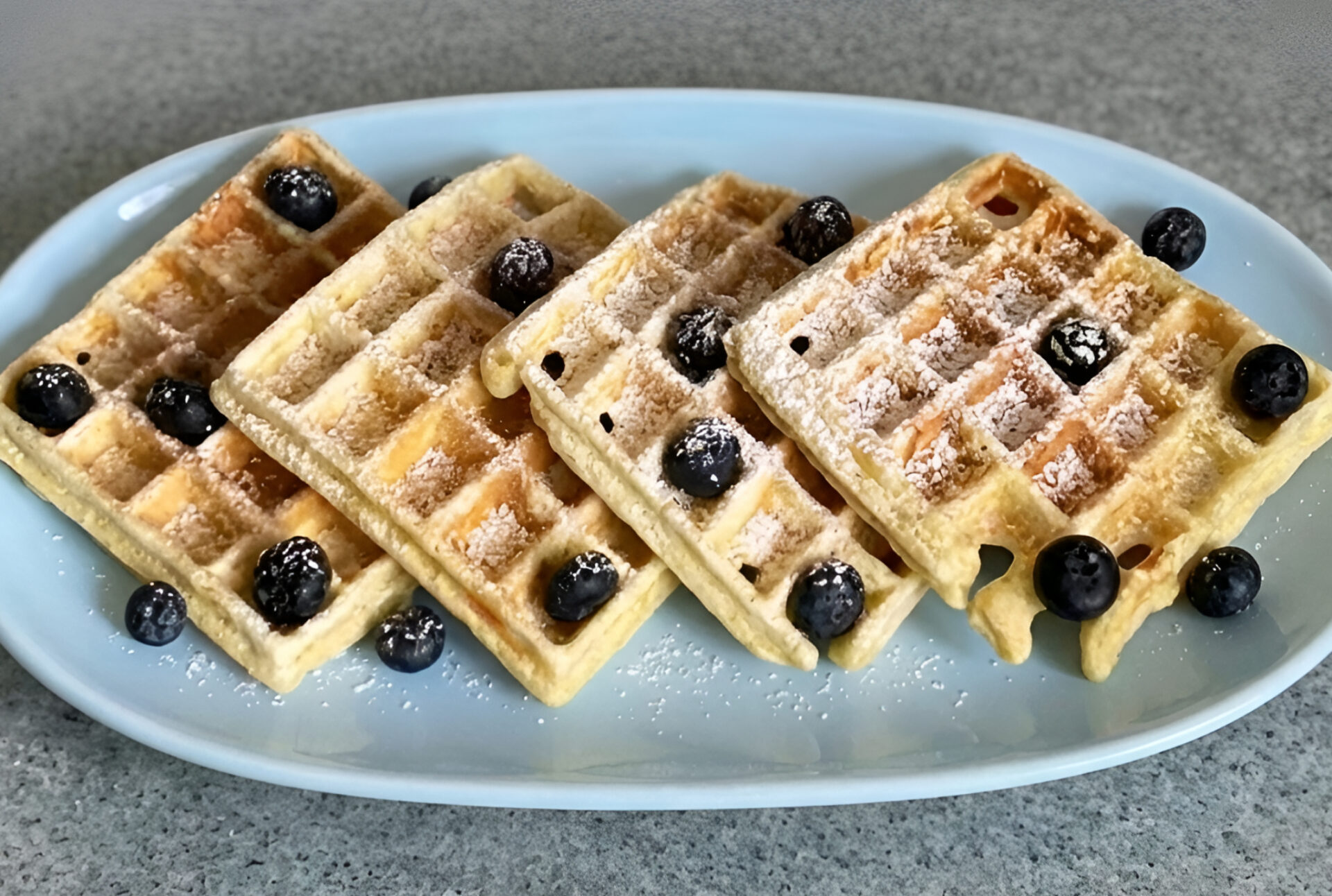 Fluffy Homemade Belgian Waffles photo