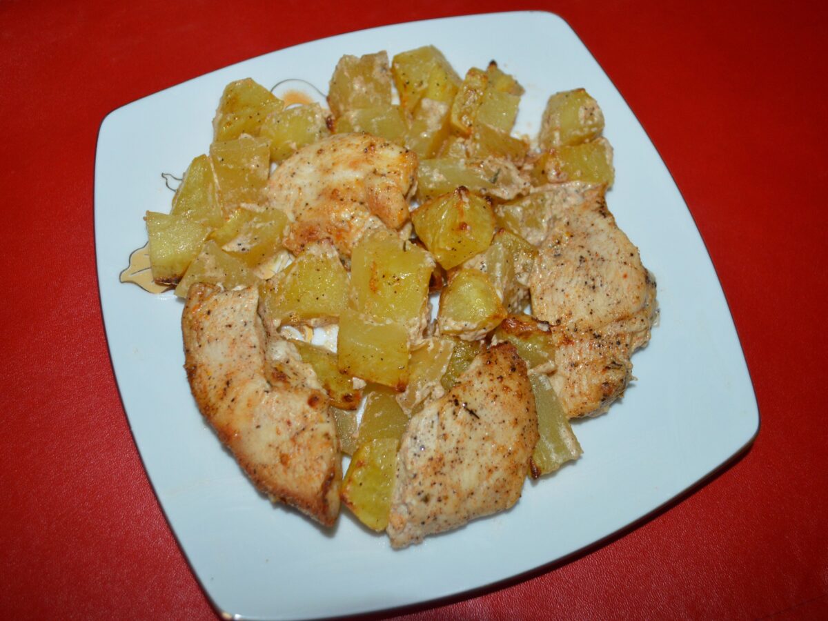 Pollo al horno con patatas