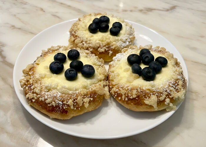 Sweet Cheese Buns (Vatrushka) with Blueberries photo