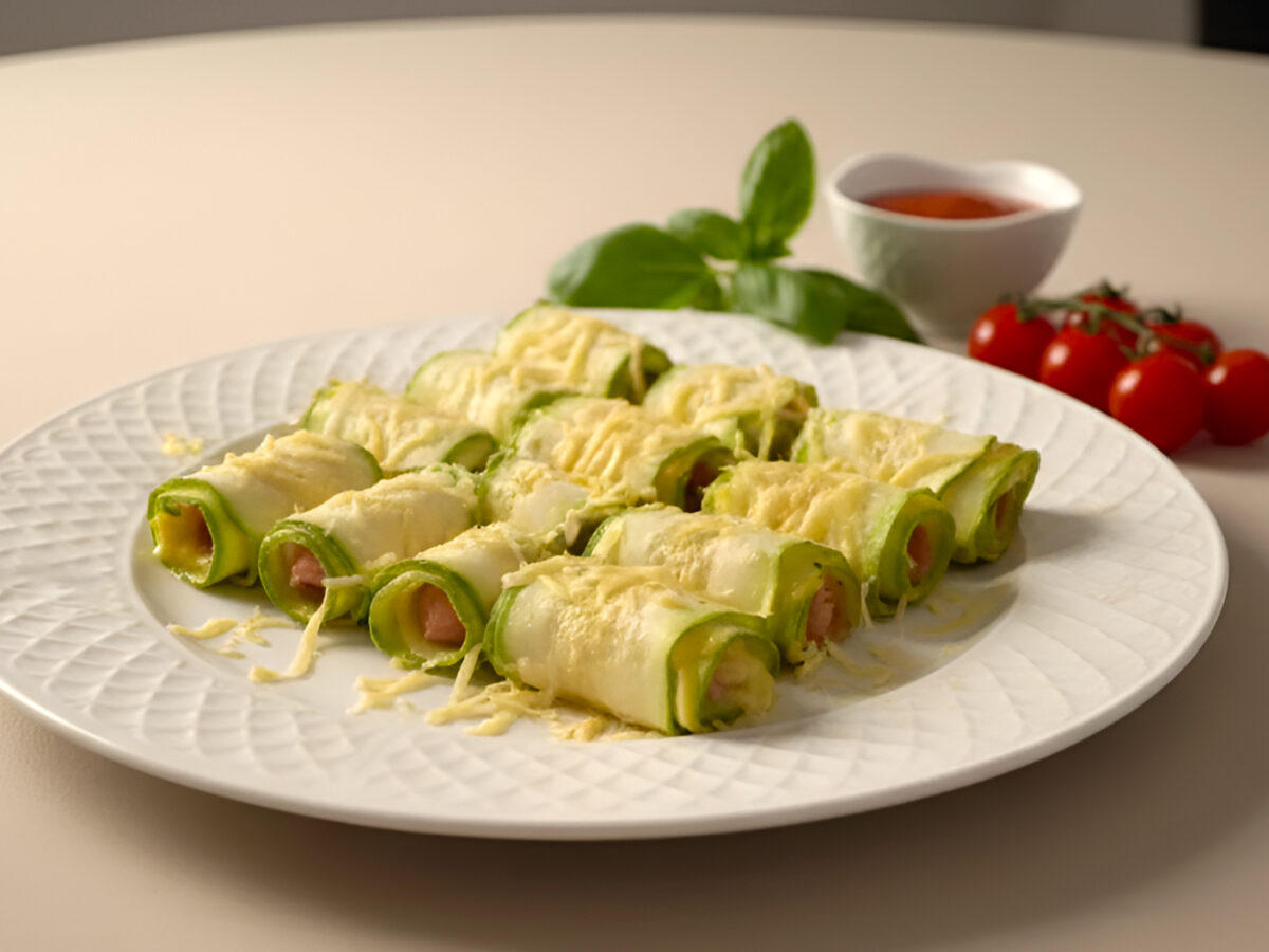 Zucchini Cheese and Salami Rolls photo